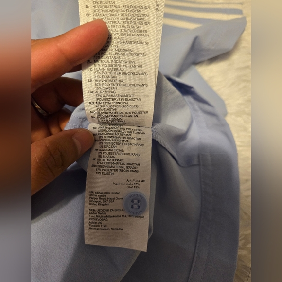 NWT Adidas Classics Shirt Men's Color Blue Dawn Size XL The 3 Triples - Picture 7 of 10